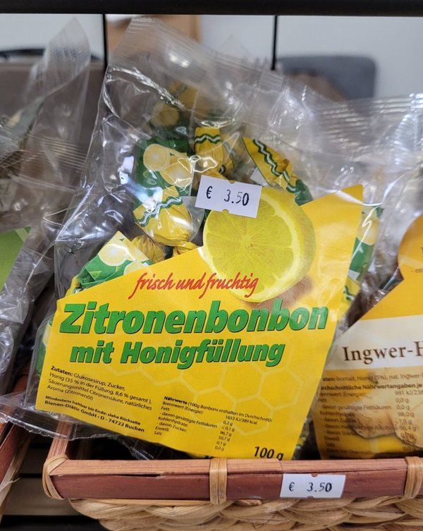 Zitronenbonbon mit Honigfüllung